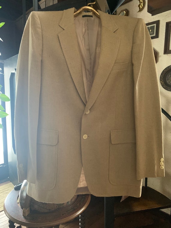 Men's Vintage 1980's Linen blend beige sport coat