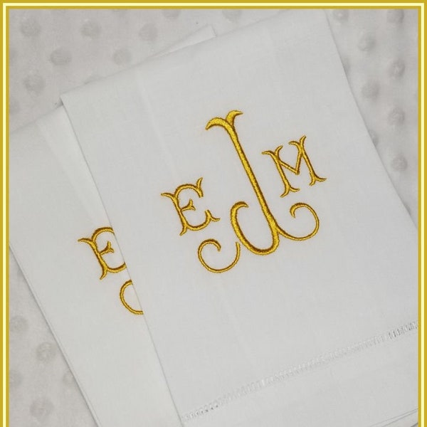 Monogrammed Cotton Hemstitch Hand Towel / Guest Towel / Housewarming Gift / Wedding Gift