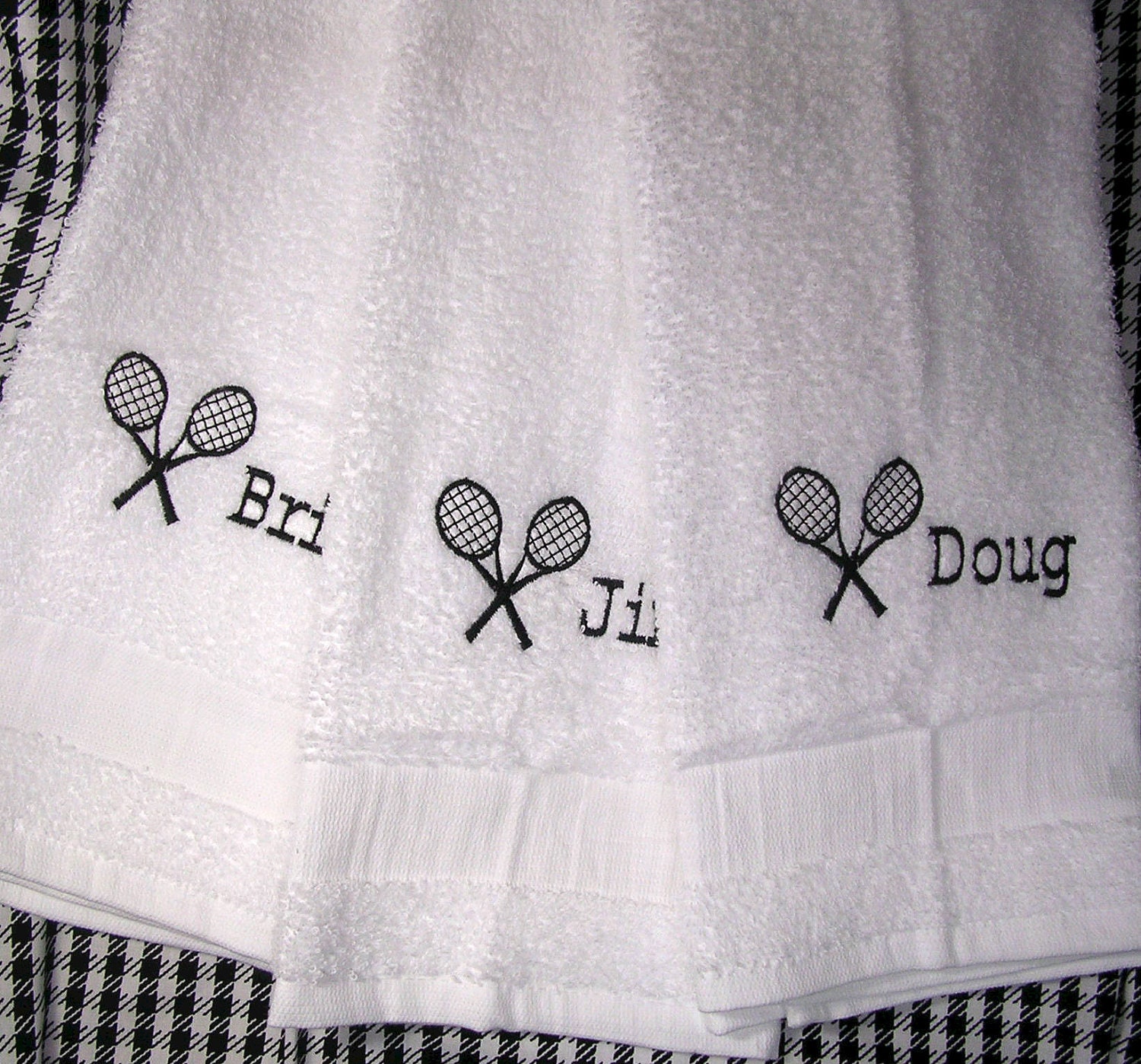 Personalized Tennis Racket Sweat Towel With Racket Team Uno 