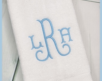 St. Nicholas Square® 2-Piece Plaid Monogram Hand Towel Set