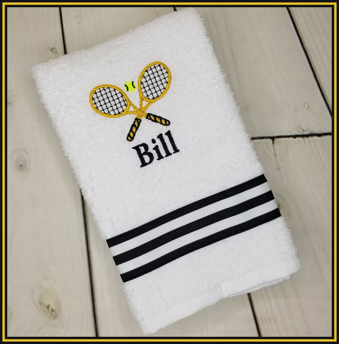Tennis Towel Embroidered Sweat Towel Personalized Team Tennis Etsy