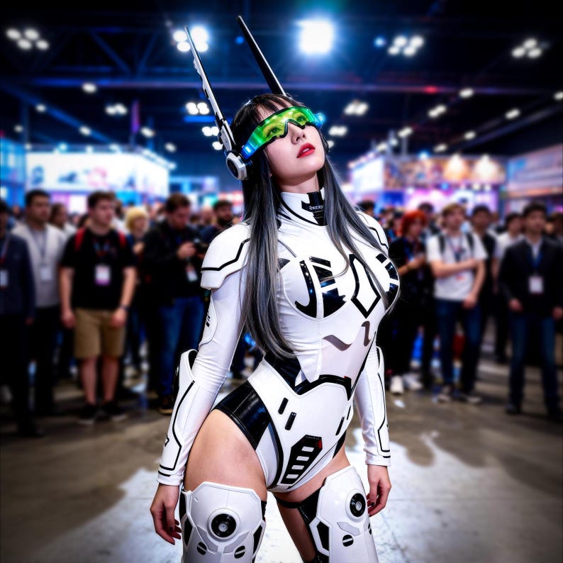 Future Robot Role-playing Costumes, Black and White Jumpsuits, Sci-fi ...