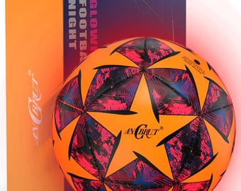 Glow in The Dark Soccer Ball LED Light Up Balls Size 3/4/5 - Outdoor Indoor Fun Gift for Teens Youth and Adult - Extra Pump and Batteries