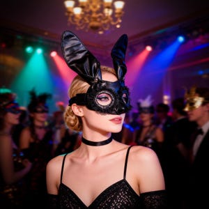 Black bunny mask fetish lingerie costume playboy club bondage Easter cosplay new Sexy Easter Bunny Costumes - Wholesome & Seductive main image 4