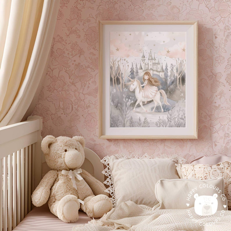 Princess Unicorn Wall Art | INSTANT DOWNLOAD | Princess, Castle ...