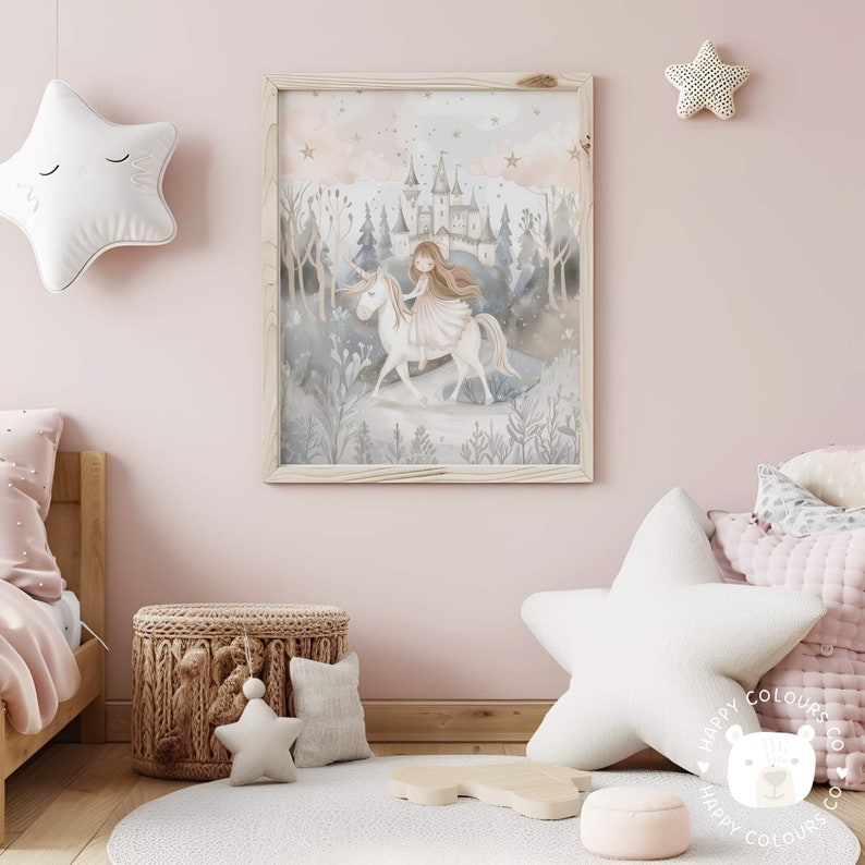 Princess Unicorn Wall Art | INSTANT DOWNLOAD | Princess, Castle ...