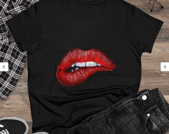 T-Shirt mit Mund-Print