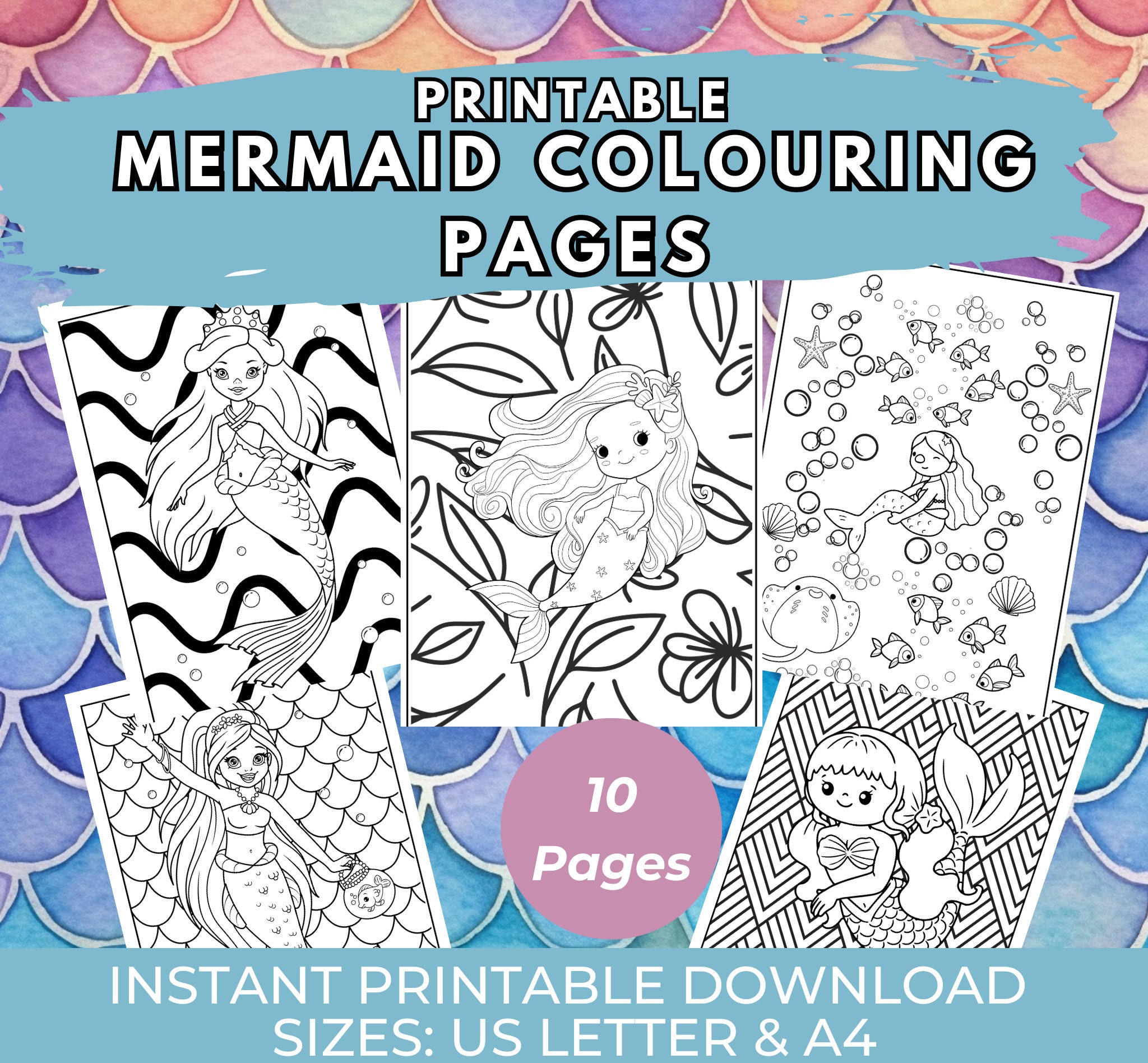 Mermaid Coloring Pages Kids Preschool Coloring Pages Homeschool ...