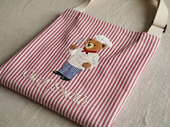 Chef Bear Apron, Personalized Bear Cooking Apron, Custom Embroidered Kitchen Apron, Cute Chef Bear Gift for Bakers & Home Cooks