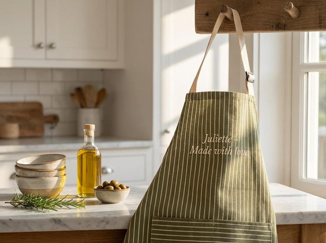 Personalized Pinstripe Apron