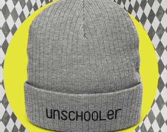 Unschooler ribbed knit beanie