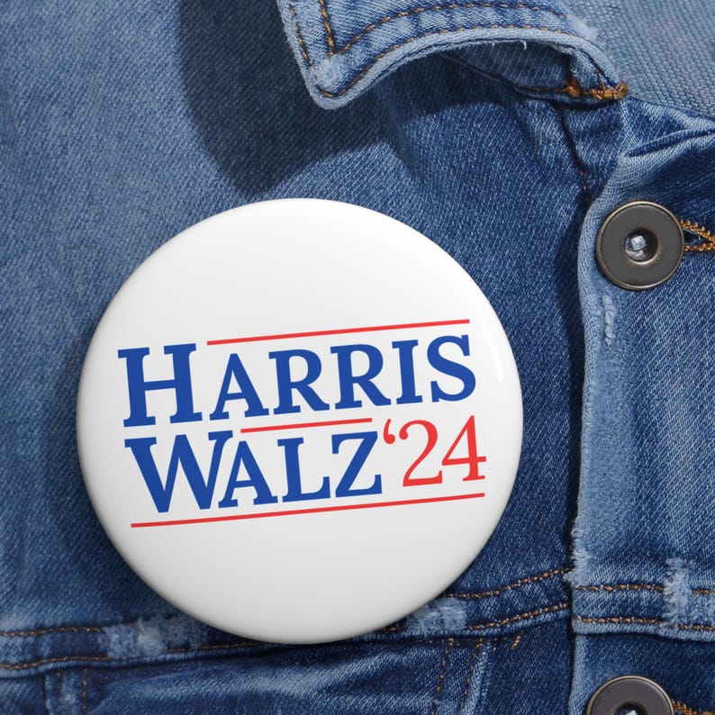Harris Walz Pin Button for 2024 Election, Vote Democrat - Etsy Hong Kong