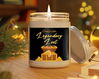 Legendary Loot Scented Candle, 9oz PC Gamer Gift Nerdy Husband Gift Funny Candle Gifts for Men Boyfriend