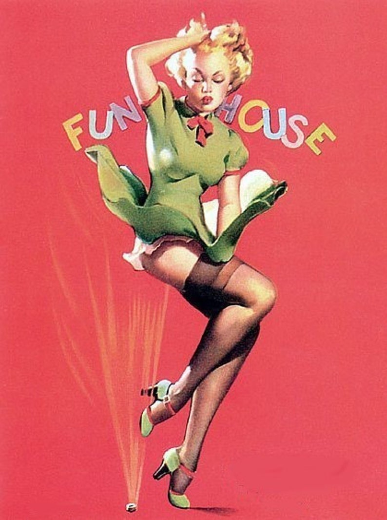 ELVGREN FUN HOUSE WWii Pin-Up Upskirt Nylon Stockings sheer Panties, See Through Art Deco Sheer Panties Pinup Calendar Girl Like Vargas image 1