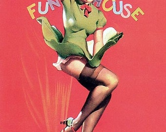 ELVGREN - FUN HOUSE  Wwii Vintage Upskirt Art Deco Mid Century Pinup Sheer Stockings Panties Garters Pin-Up Bomber Nose Art