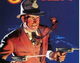 Sale ORIGINAL Painting  20x24 Canvas G-MEN Pulp Art pinup Detective FBI Gangster Illustration Art Deco action Film Noir Movies G-Man Pin-up