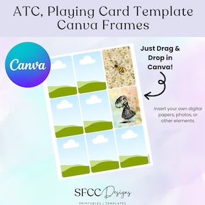 ATC of speelkaart bewerkbare Canva-sjabloon | 2,5x3,5 inch | Slepen en neerzetten | Canvasframes