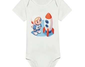 Astronaut klassieke babybody met korte mouwen