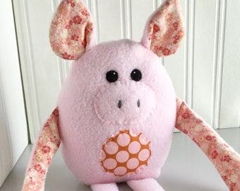 Cuddly Pink Piglet Plush Toy Pig Stuffed Animal Plushie Fleece Pig