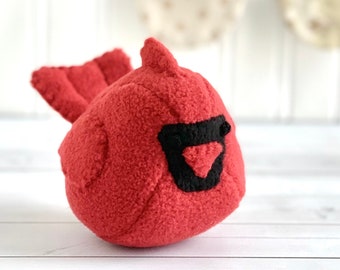 Red Male Cardinal Stuffed Animal Childrens Handmade Plush Toy