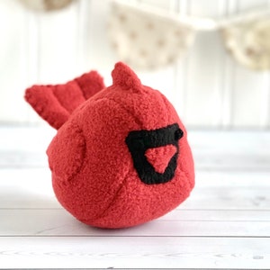 Red Male Cardinal Stuffed Animal Childrens Handmade Plush Toy