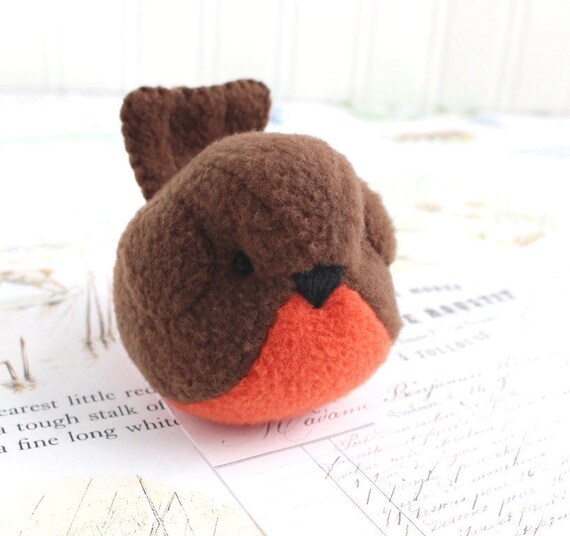 stuffed robin bird