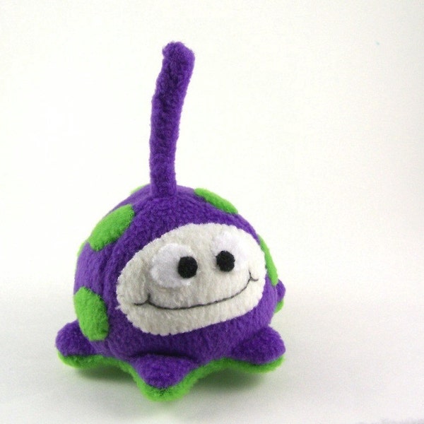 Plush Microbe Little Purple and Green Fluffcrobe with Antenna