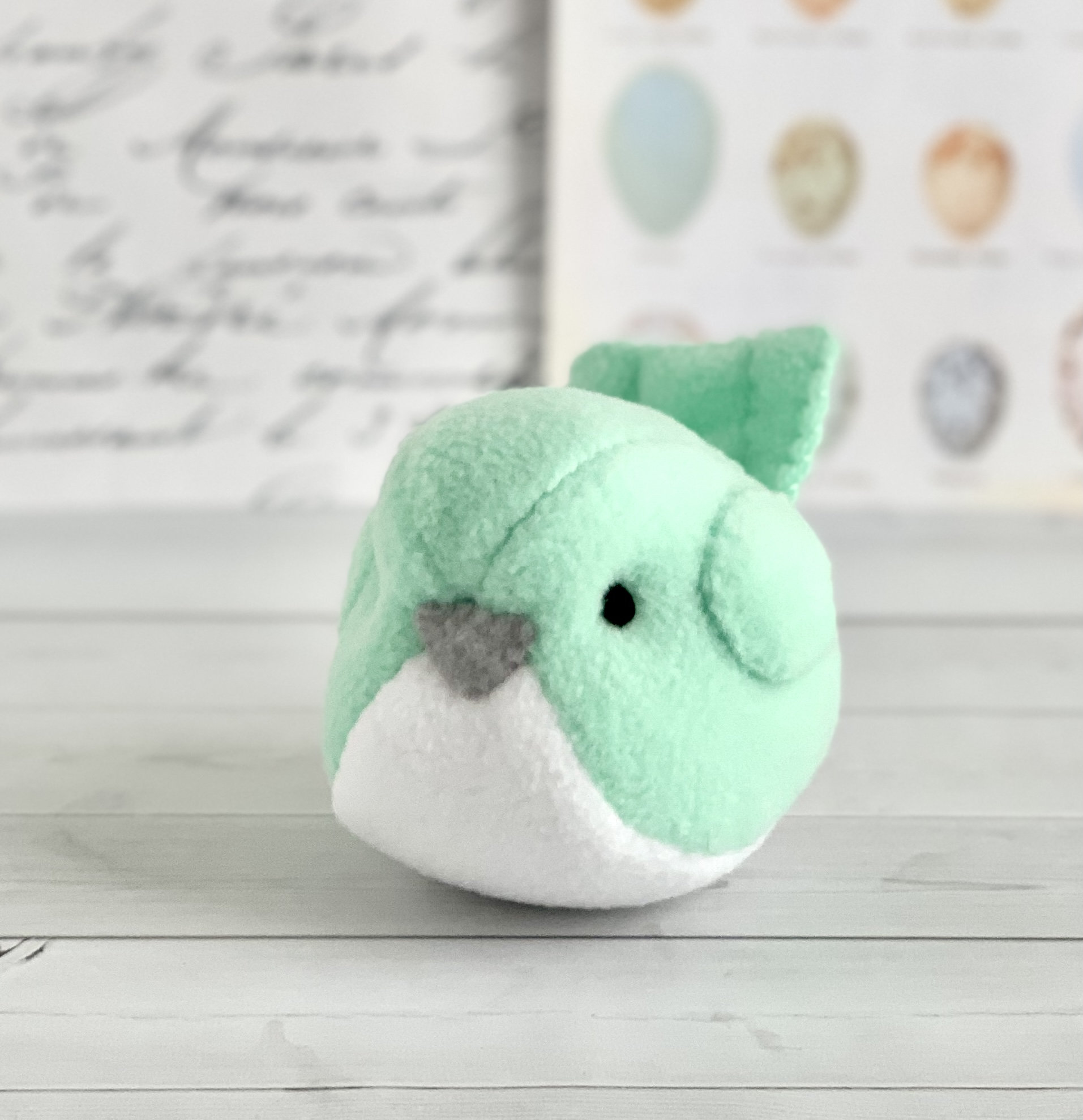 Mint Green Plush Bird Handmade Bird Stuffed Animal Plush Bird Etsy