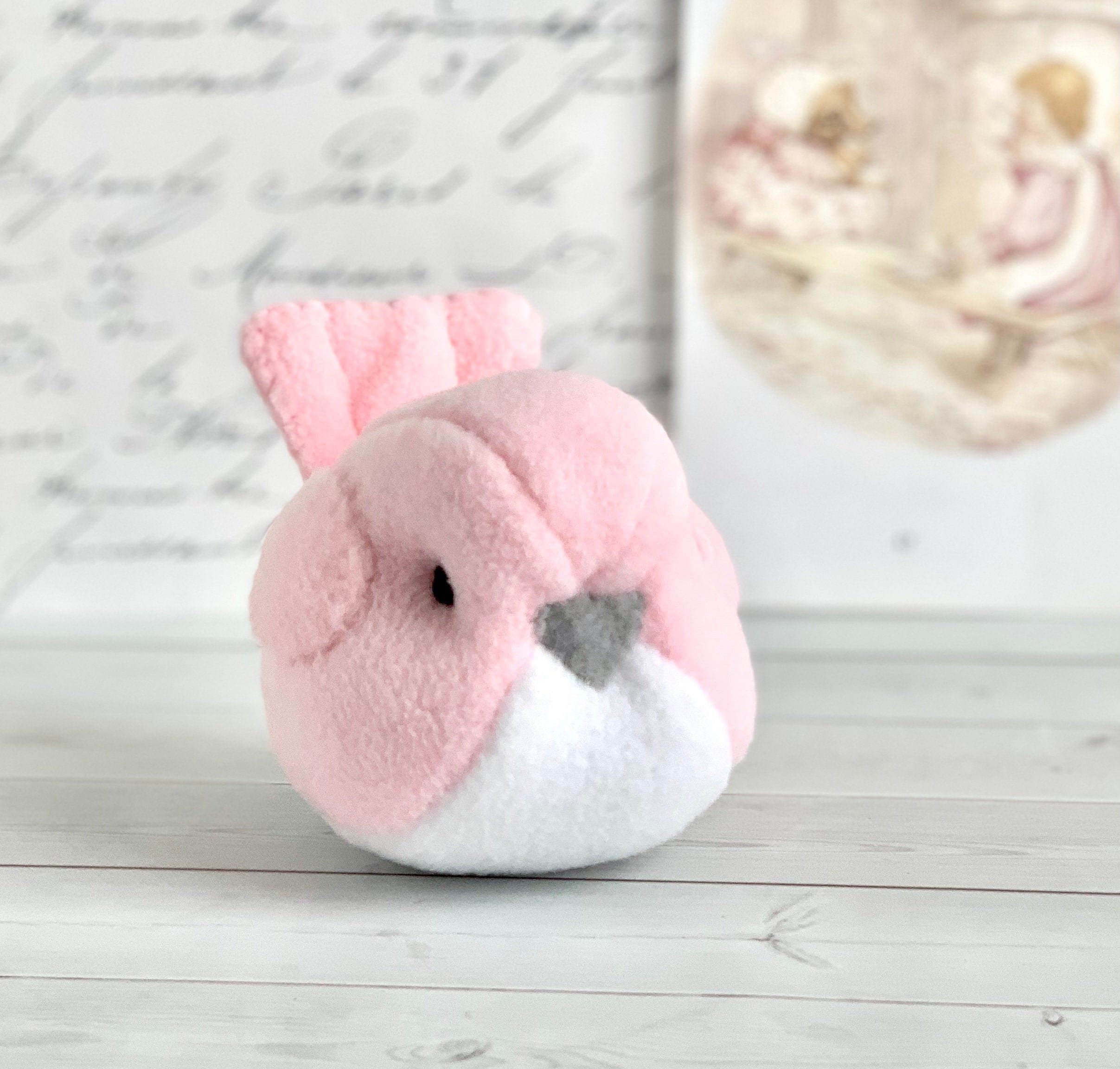 Kids Light Pink Bird Stuffed Animal Childrens Handmade Plush Toy