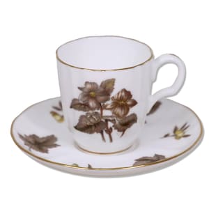 Royal Worcester Dorchester Demitasse Tea Cup Saucer England Vintage 1960's