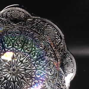 EFE Iridescent Metallic Foil Glass Bowl 8 1/4" Turkey