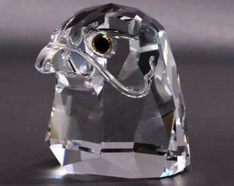 Cristal Swarovski géant 4" Falcon Head Ver 1/7645 Optik presse-papier buste années 1980