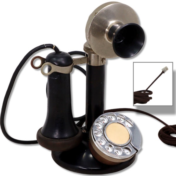 Carlson Stromberg Rotary Candlestick Telephone Converted for Modern Use 1904-25