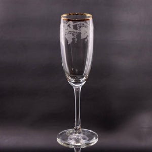 J Preziosi Lavorato 8インチ シャンパン フルート グレープバイン エッチング ゴールド リム A Mano イタリア