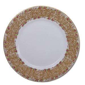 Assiette à lunch Charles Martin Duches CMT63 8 5/8&quot; or rose dentelle Limoges