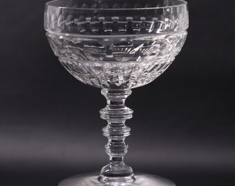 Hawkes Crystal Dudley Champagne Coupe Sherbet Cut 6028 Round Stem Early 1900's