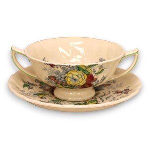 Royal Doulton The Kirkwood Multicolor Bouillon Bowl D5130 Vintage 1950&#39;s