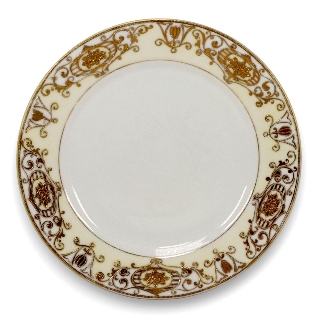 Noritake 43061 Christmas Ball Gold Scroll Floral Salad Plate