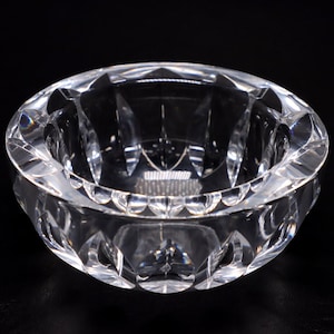 Orrefors Sven Palmqvist 5&quot; Clear Crystal Candy Dish Ashtray Signed MCM Vintage