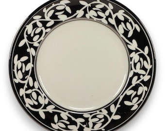 Plato de almuerzo Myott 1306 FS Lustre Scroll de 9 pulgadas con borde de platino, estilo vintage 1930-42.
