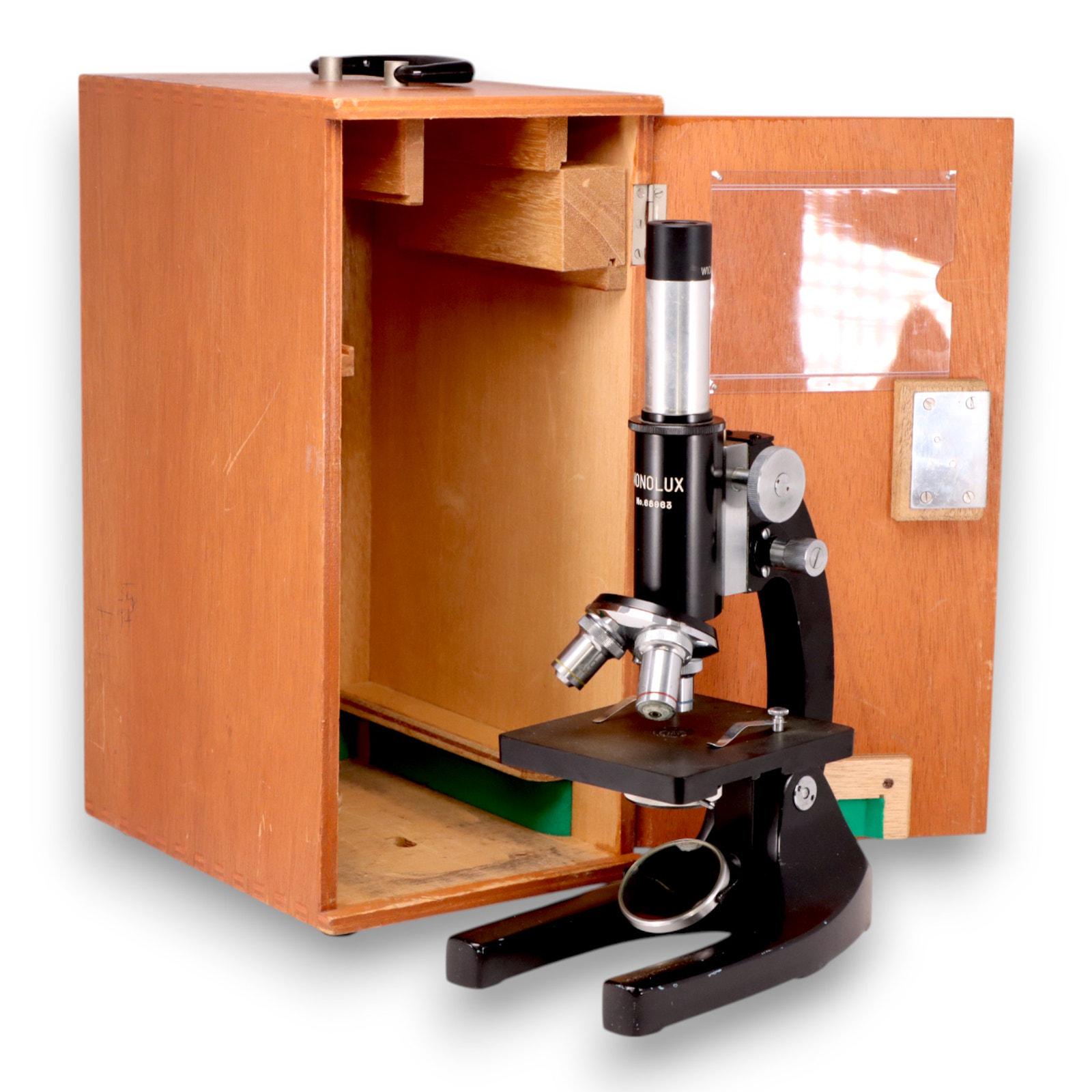 Monolux Microscope No 68963 Wood Case Japan Vintage 1960's - Etsy