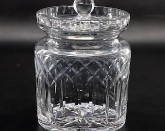 Tarro para galletas Waterford Lismore Crystal de 17 cm con tapa, cristal tallado vintage.