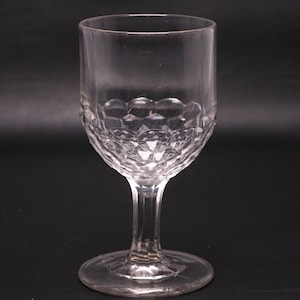 EAPG Honeycomb Pressed Glass Water Goblet 5 3/4&quot; USA Flint Early 1900&#39;s