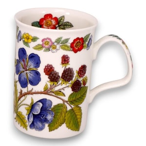 Roy Kirkham Botanical Flowers Tea Coffee Mug Fine Bone China Vintage 1996
