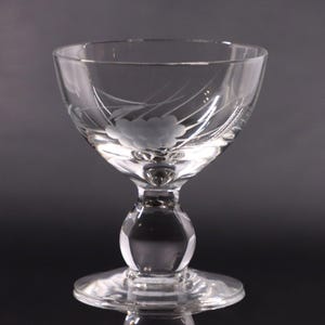Wheat Etched Crystal Liqueur Cocktail Glass 3 5/8&quot; Ball Stemmed Vintage MCM