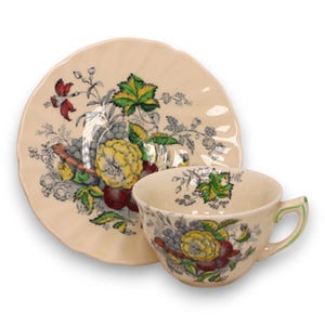 Royal Doulton The Kirkwood Multicolor Tea Cup D5130 Vintage England 1950&#39;s