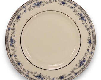 Minton Bone China Saucers (H3727) - Blue Scrolls - Globe Mark