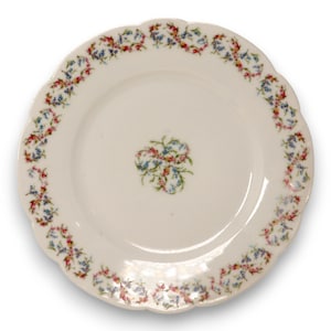 Haviland Schleiger 741 Salad Plate 8 1/2&quot; France Pink Blue Limoges  1880