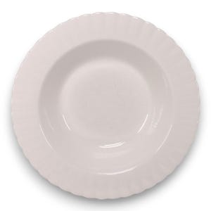 Royal Albert Reverie All White Fluted Rimmed Soup Bowl 8&quot; Bone China England