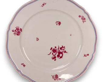 Richard Ginori 1735 L36 Scalloped Charger Chop Plate 12 1/4"  Piunk Floral Italy
